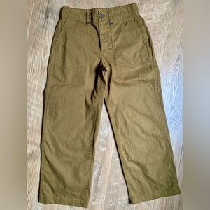 Madewell Olive Cropped Pants Durable Cotton